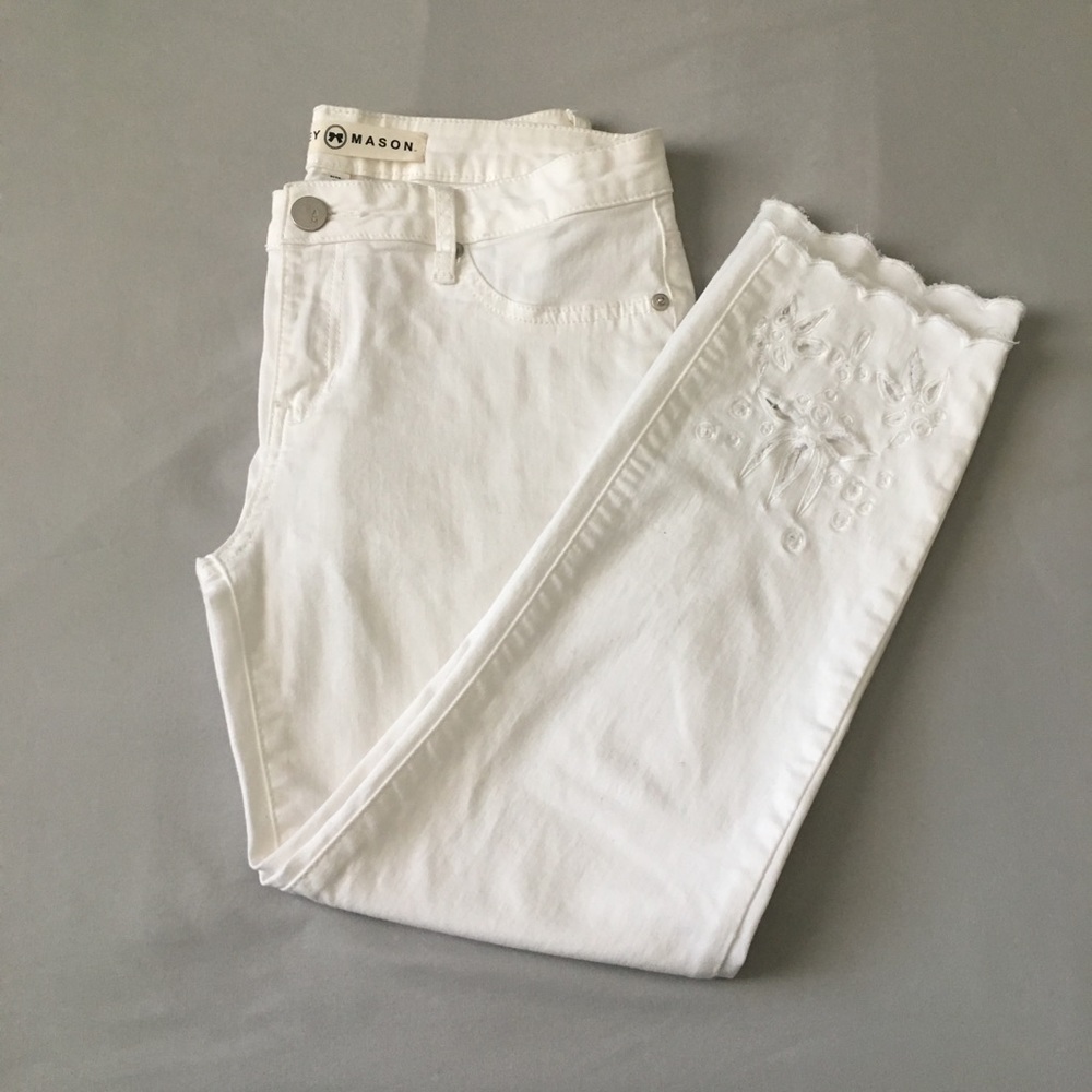 White Capris w/ cut out design